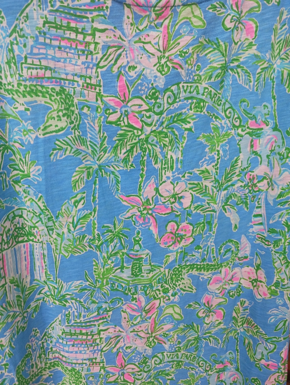 Lilly Pulitzer V-neck Etta Tee XL "Via Parigi" NWOT - Picture 4 of 6